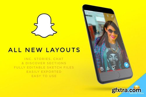 CreativeMarket NEW Snapchat UI Kit - inc. Stories 1154145
