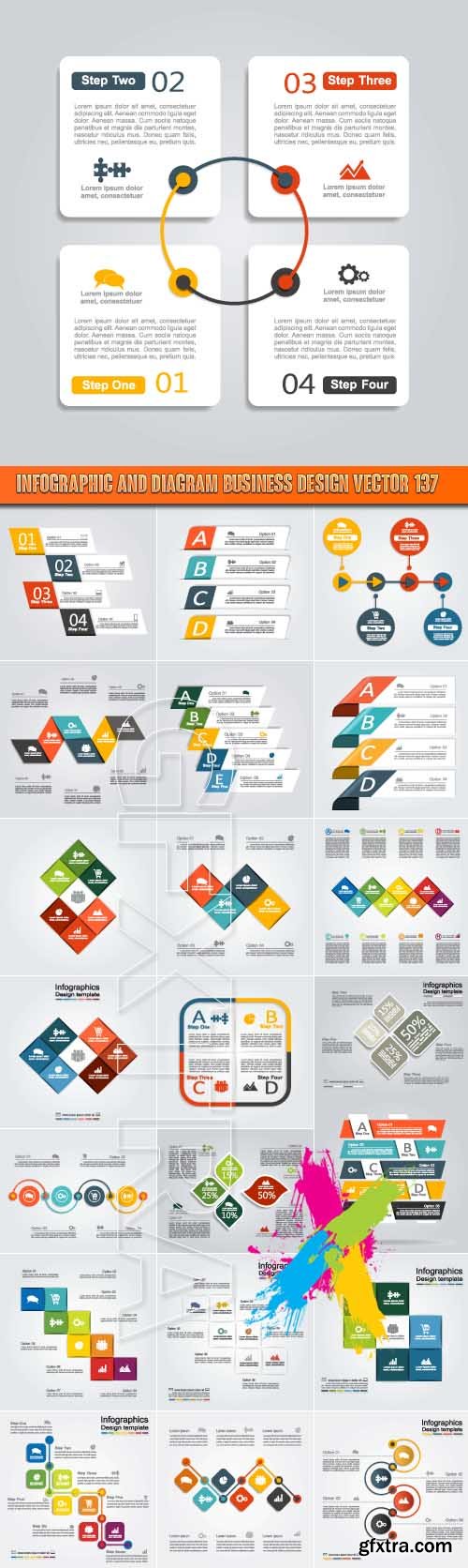 Infographic and diagram business design vector 137