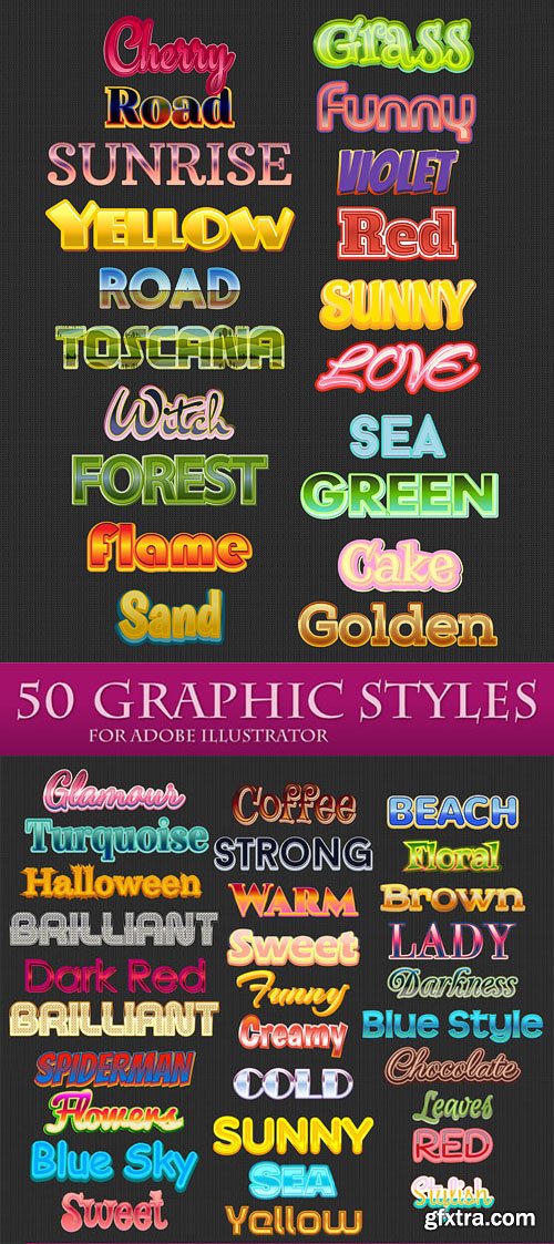 50 Vector Styles for Adobe Illustrator