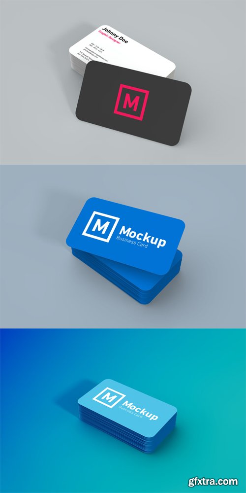 Rounded Business Cards Mockup Rounded Business Cards Mockup