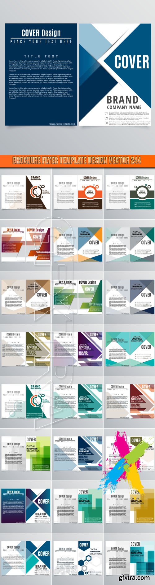 Brochure flyer template design vector 244