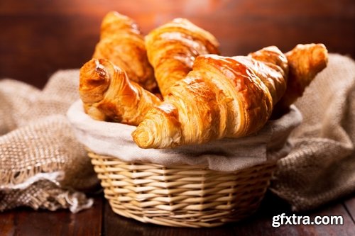 Collection of croissant pastry bun coffee juice 25 HQ Jpeg