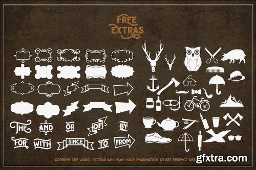 CreativeMarket Hipster Letter + Extras 1177750