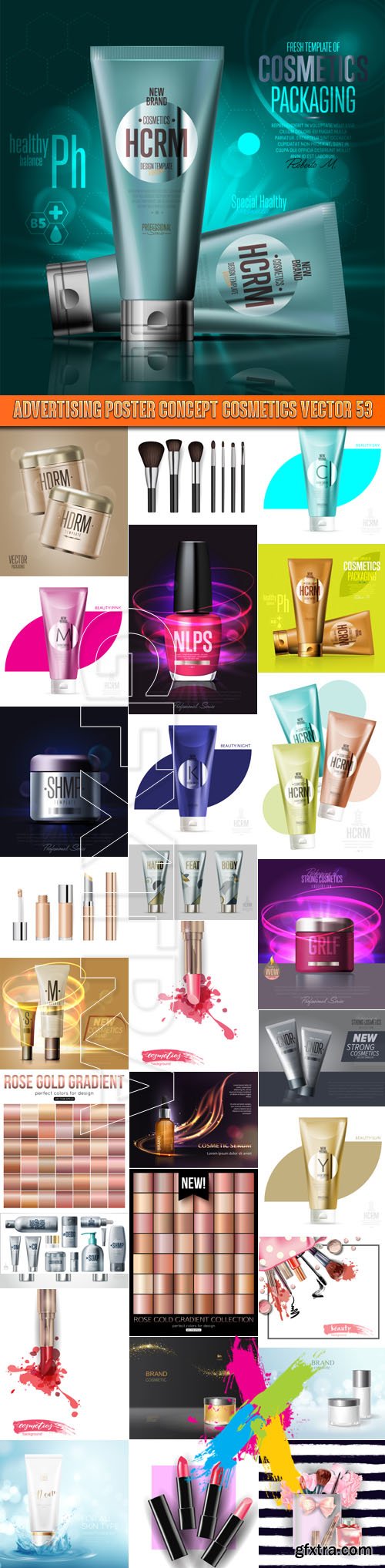 Advertising Poster Concept Cosmetics vector 53