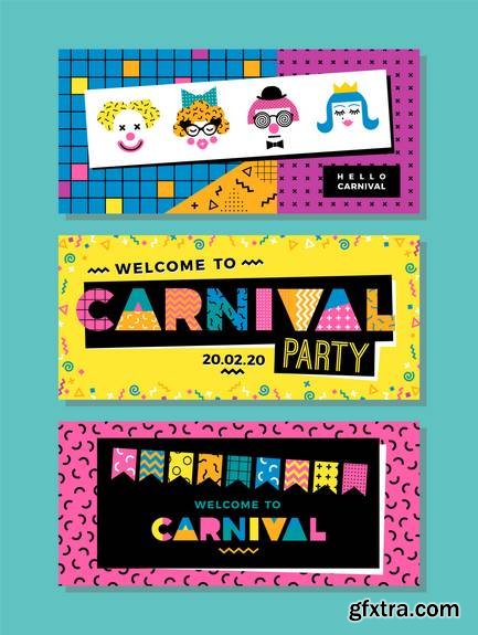 Carnival Templates in Memphis Style