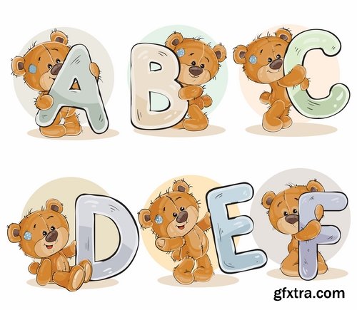 Collection of teddy bear gift card for Valentine's Day Love Heart 25 EPS Collection of teddy bear gift card for Valentine's Day Love Heart 25 EPS