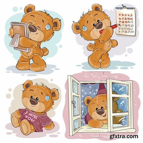Collection of teddy bear gift card for Valentine's Day Love Heart 25 EPS Collection of teddy bear gift card for Valentine's Day Love Heart 25 EPS