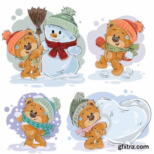 Collection of teddy bear gift card for Valentine's Day Love Heart 25 EPS Collection of teddy bear gift card for Valentine's Day Love Heart 25 EPS