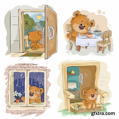 Collection of teddy bear gift card for Valentine's Day Love Heart 25 EPS Collection of teddy bear gift card for Valentine's Day Love Heart 25 EPS