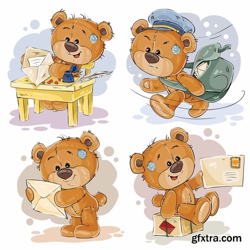 Collection of teddy bear gift card for Valentine's Day Love Heart 25 EPS Collection of teddy bear gift card for Valentine's Day Love Heart 25 EPS