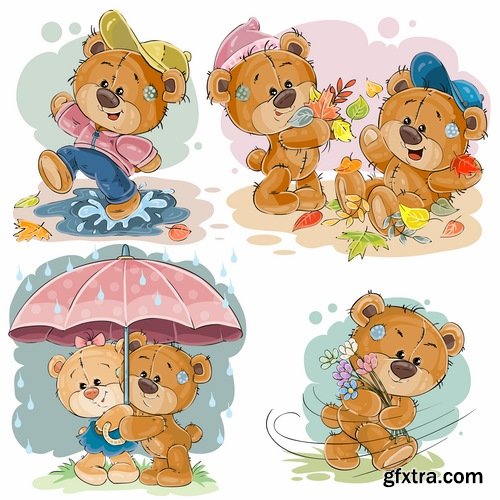 Collection of teddy bear gift card for Valentine's Day Love Heart 25 EPS Collection of teddy bear gift card for Valentine's Day Love Heart 25 EPS