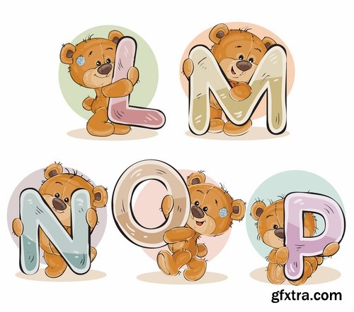 Collection of teddy bear gift card for Valentine's Day Love Heart 25 EPS Collection of teddy bear gift card for Valentine's Day Love Heart 25 EPS