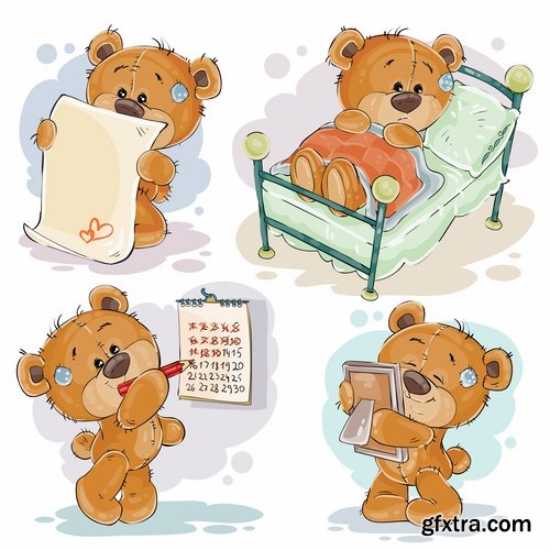 Collection of teddy bear gift card for Valentine's Day Love Heart 25 EPS Collection of teddy bear gift card for Valentine's Day Love Heart 25 EPS