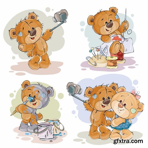 Collection of teddy bear gift card for Valentine's Day Love Heart 25 EPS Collection of teddy bear gift card for Valentine's Day Love Heart 25 EPS