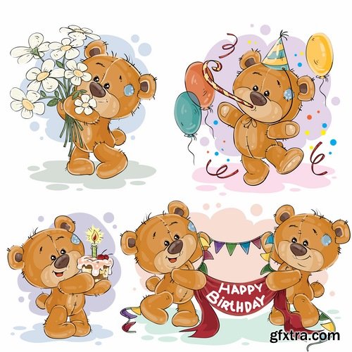 Collection of teddy bear gift card for Valentine's Day Love Heart 25 EPS Collection of teddy bear gift card for Valentine's Day Love Heart 25 EPS