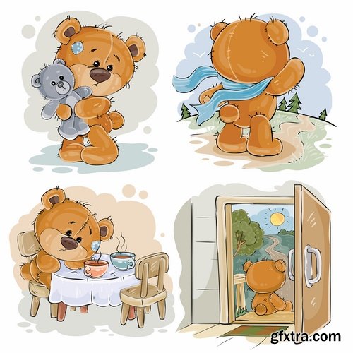 Collection of teddy bear gift card for Valentine's Day Love Heart 25 EPS Collection of teddy bear gift card for Valentine's Day Love Heart 25 EPS