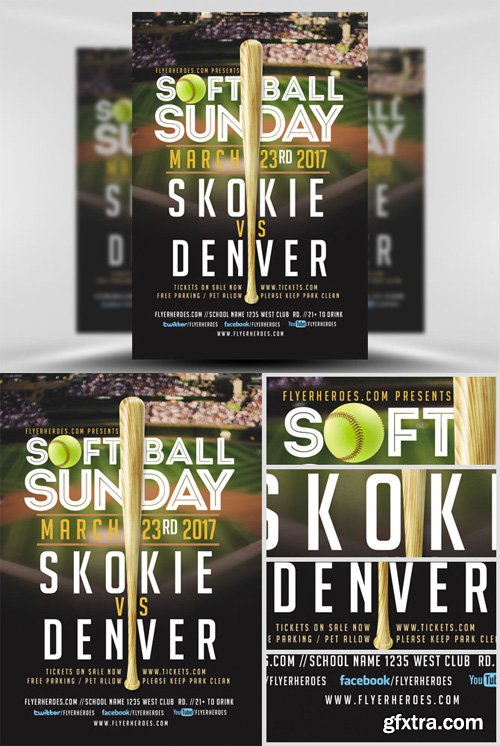 Softball Sunday Flyer Template