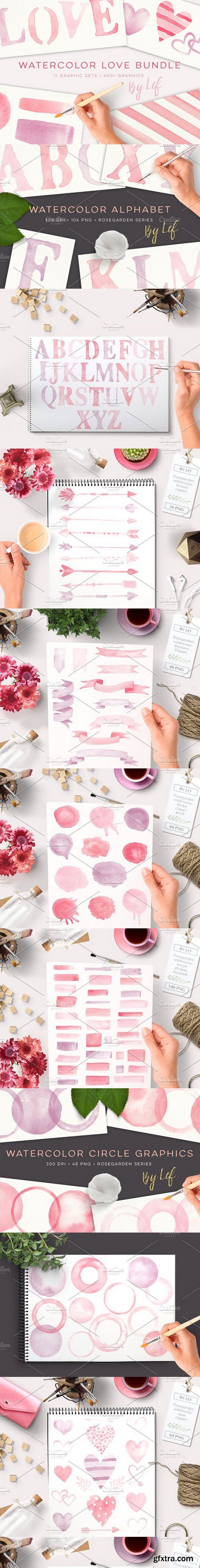 Watercolor Valentine Limited Bundle 616xPNG