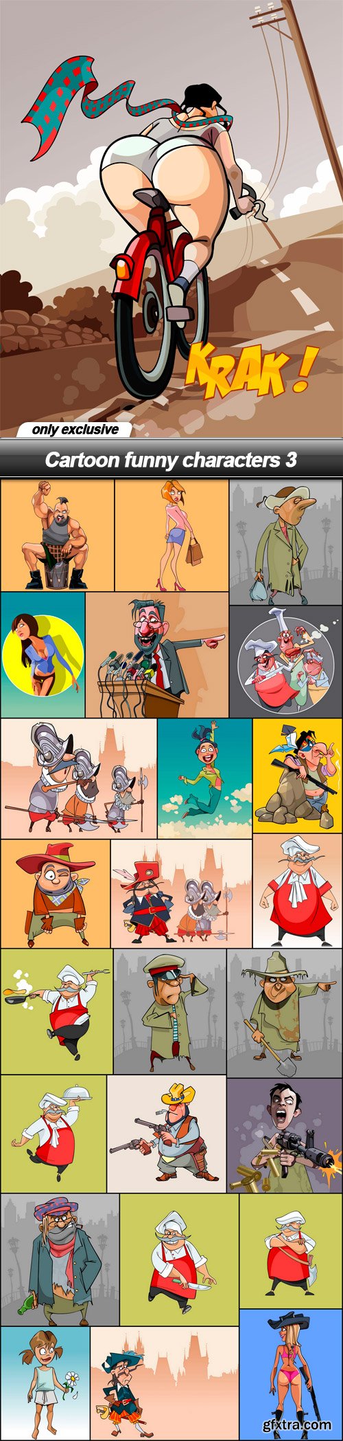 Cartoon funny characters 3 - 25 EPS