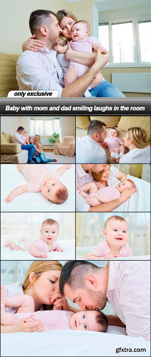 Baby with Mom and Dad Smiling Laughs 8xJPG