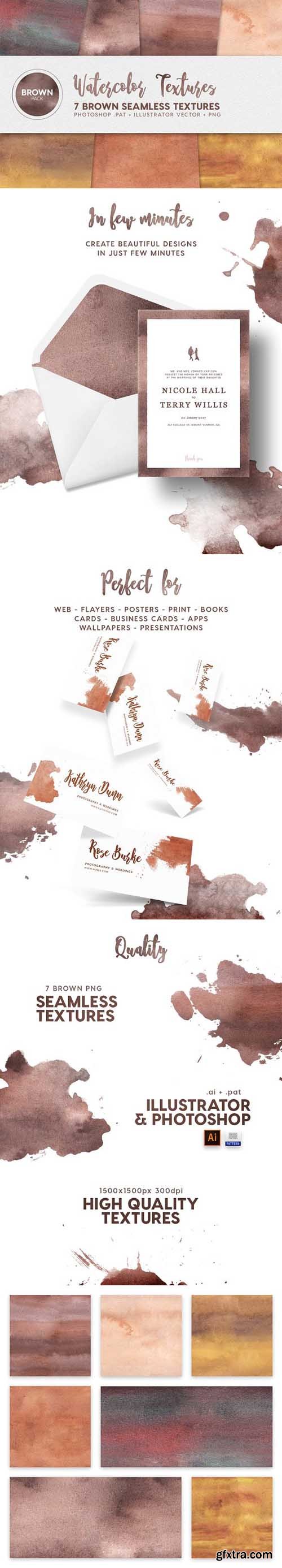 Watercolor Seamless Textures Brown Watercolor Seamless Textures Brown