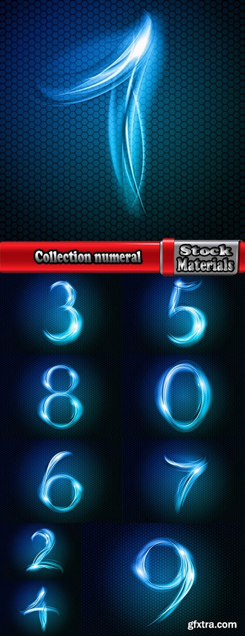 Collection numeral number abstract pattern wallpaper sample 10 EPS