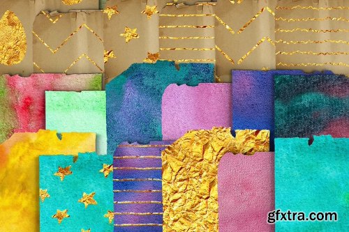 CreativeMarket Watercolor Elements + Free Textures 1229553