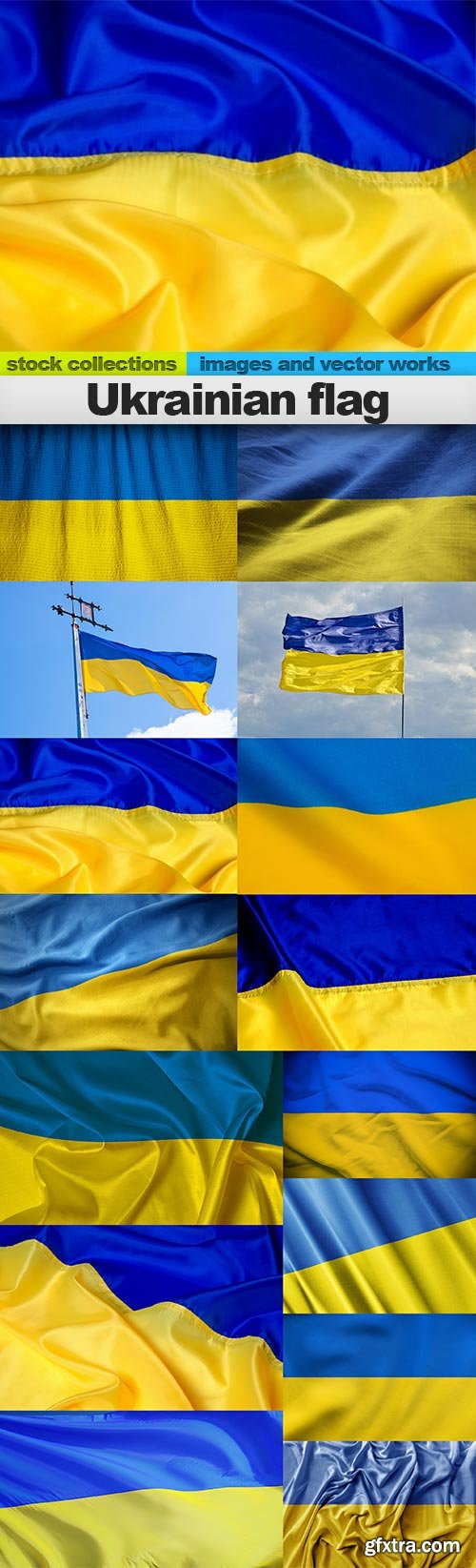 Ukrainian flag, 15 x UHQ JPEG
