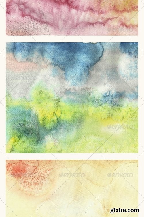 GraphicRiver - Set of 12 Watercolor Backgrounds 6954744