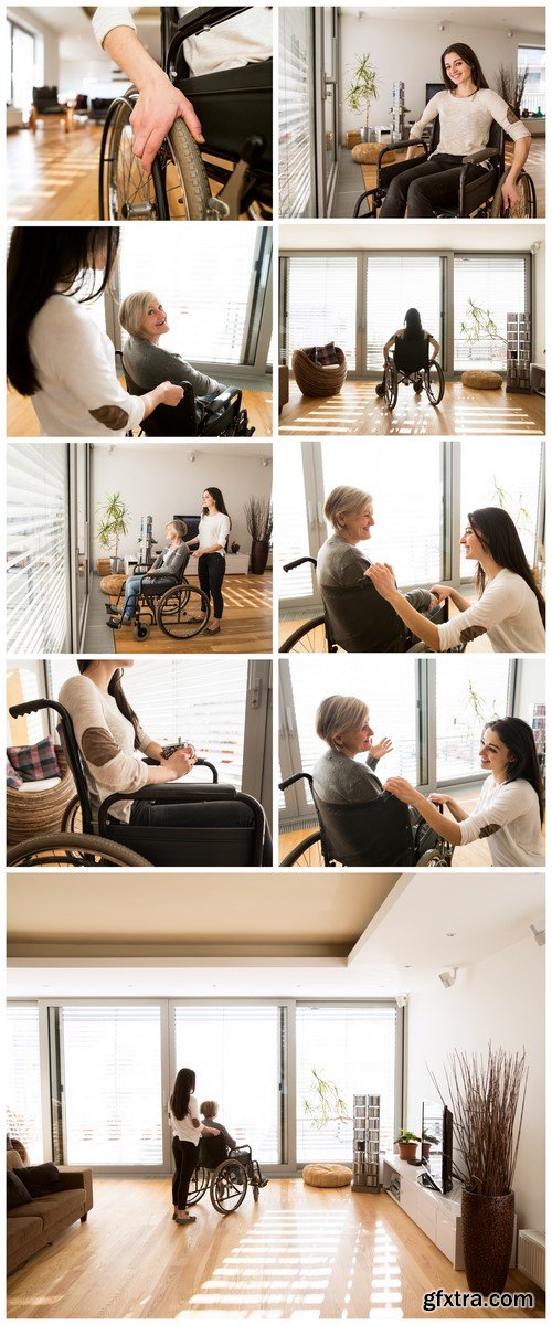 Disabled Senior Woman In Wheelchair 9xJPG