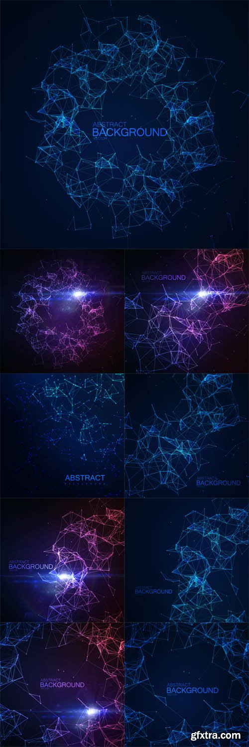 Vector Set - Abstract Illuminated Particles and Lines Vector Set - Abstract Illuminated Particles and Lines