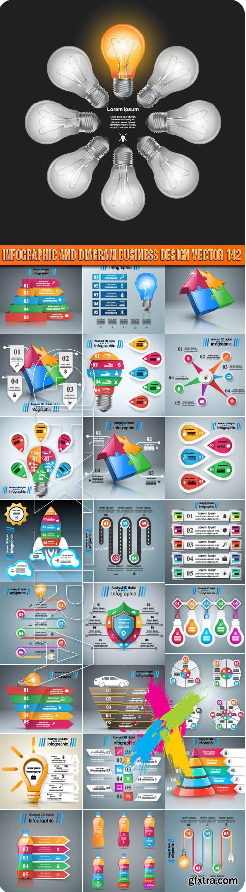 Infographic and diagram business design vector 142