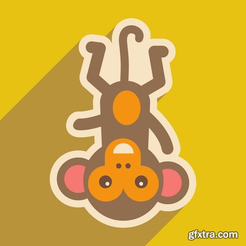 Collection of gift card postcard flyer banner with comic cartoon animal 25 EPS