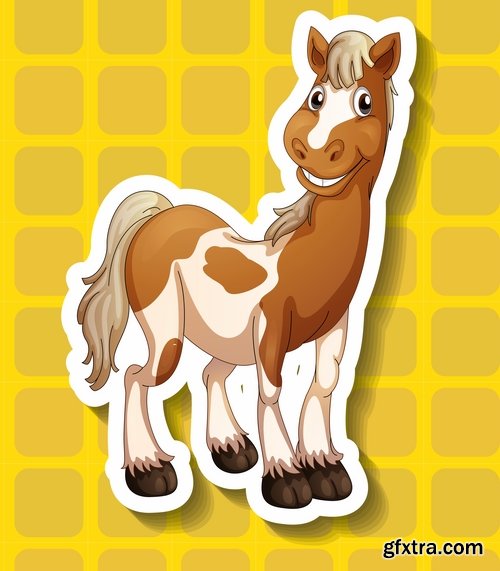 Collection of gift card postcard flyer banner with comic cartoon animal 25 EPS