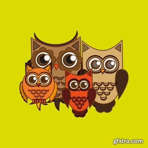 Collection of gift card postcard flyer banner with comic cartoon animal 25 EPS