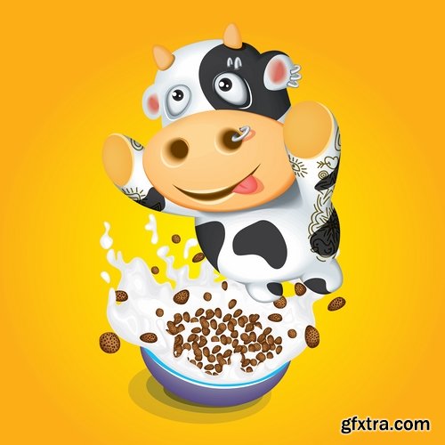 Collection of gift card postcard flyer banner with comic cartoon animal 25 EPS