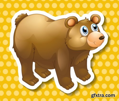 Collection of gift card postcard flyer banner with comic cartoon animal 25 EPS