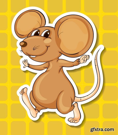 Collection of gift card postcard flyer banner with comic cartoon animal 25 EPS
