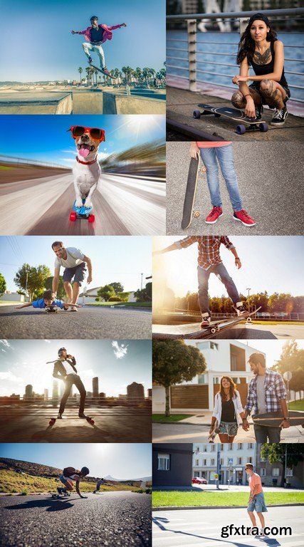 Riding Skateboard - 10 x JPEGs