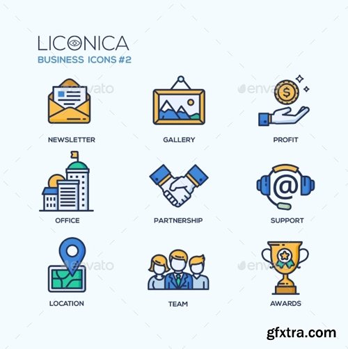 GR - Set of Modern Office Thin Line Flat Design Icons 14013919 GR - Set of Modern Office Thin Line Flat Design Icons 14013919
