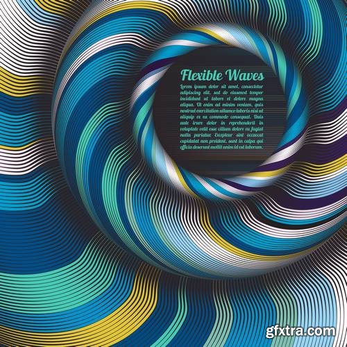 Abstract Vector Background, Waved Lines Vector Illustration Colorful Design