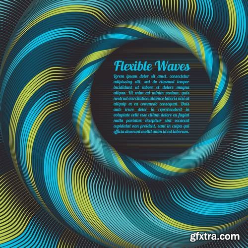 Abstract Vector Background, Waved Lines Vector Illustration Colorful Design