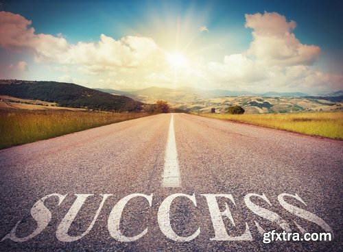 Asphalt road towards the town of the desert journey 25 HQ Jpeg