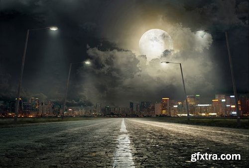 Asphalt road towards the town of the desert journey 25 HQ Jpeg