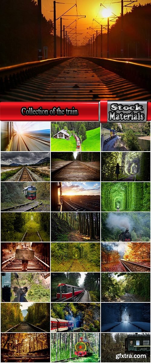 Collection of the train in the forest railway sleepers rails 25 HQ Jpeg