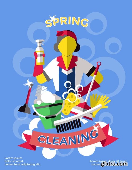 Collection of logo cleaning company business card icon means for cleaning and washing 25 EPS