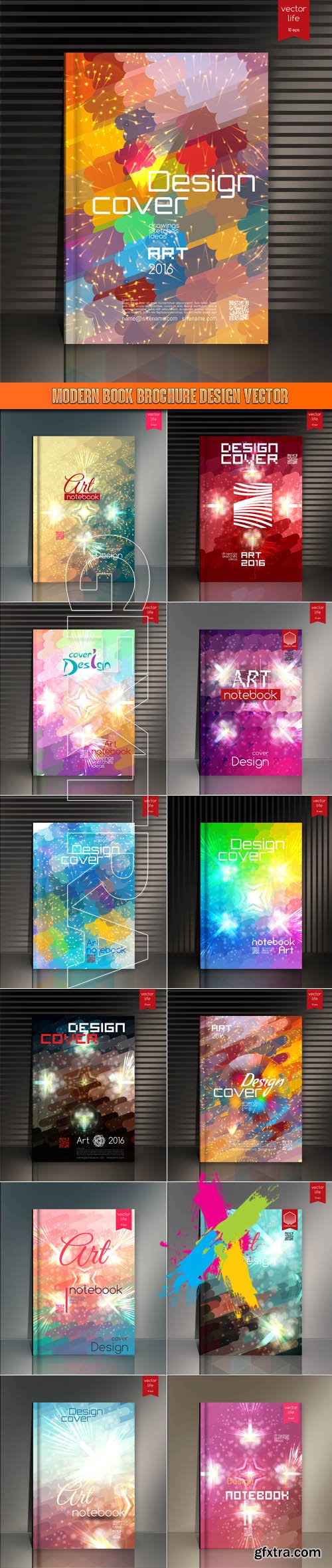 Modern book brochure design vector