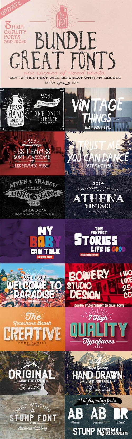 Font Bundle + Bonus 74445