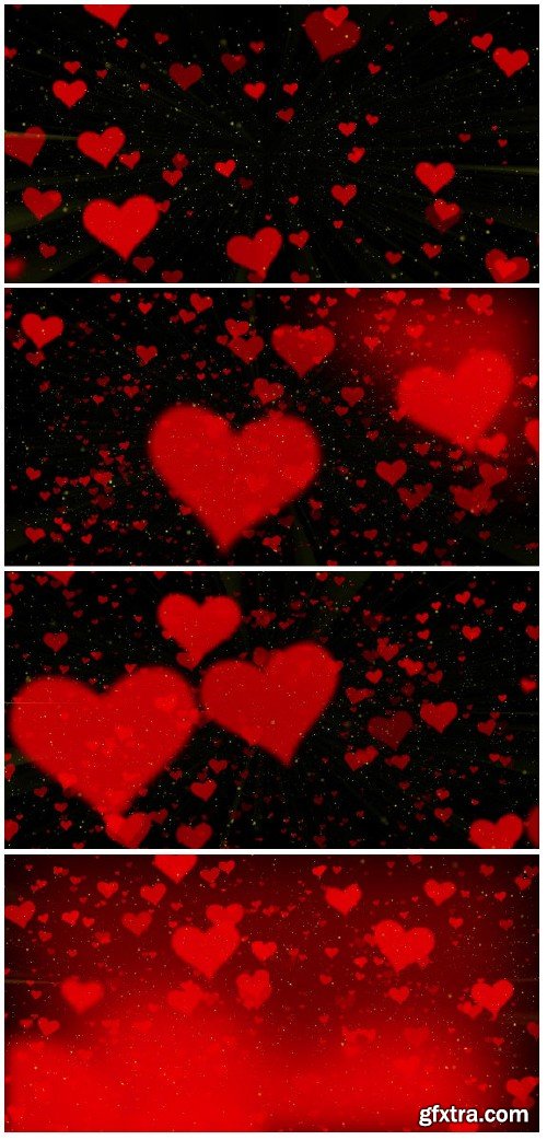 Valentine Background, Flying Hearts MOV