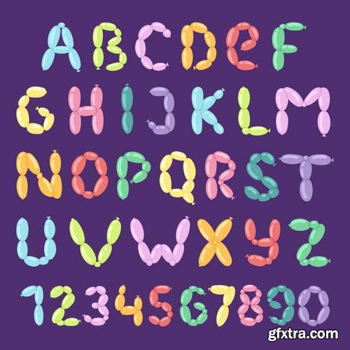 Alphabet Vector Fonts #8, 17xEPS